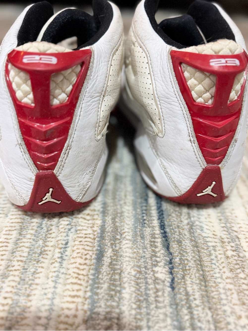 Jordan Kids White and Red Retro Heel Jumpman Sneakers